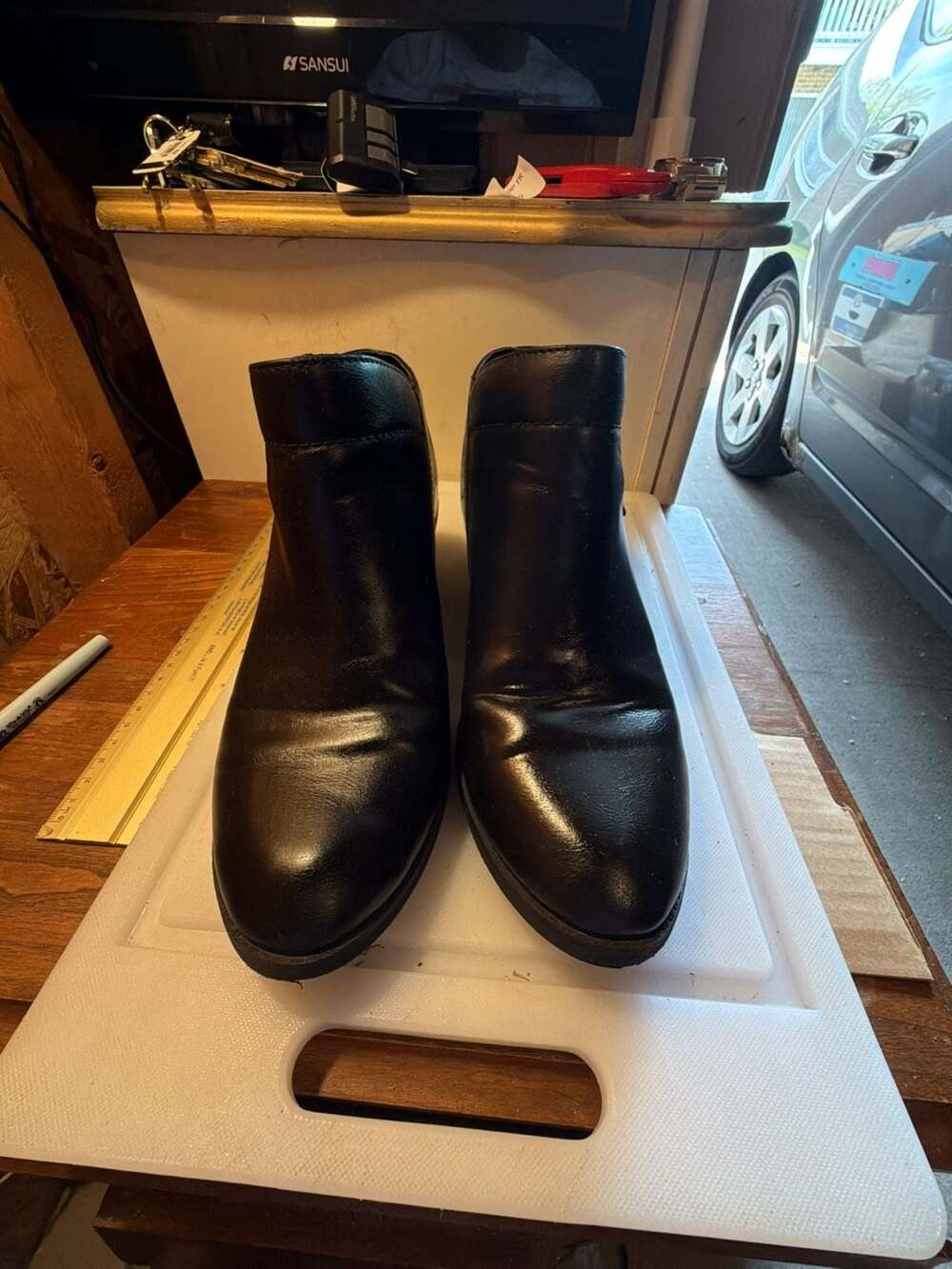 Time and Tru Women's Black Side Zip Ankle Boots Size 9